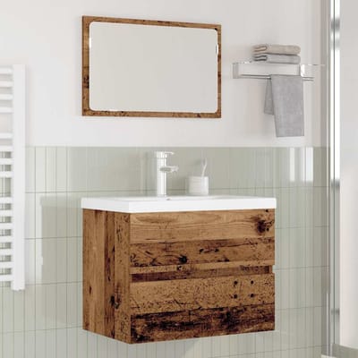 vidaXL - Badkamermeubel - Set - 3 - st - Oud - Hout - 60 - x - 38,5 - x - 45 - cm - Bewerkt - hout