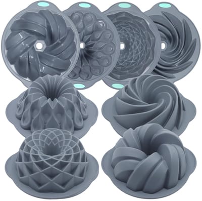 Dailygoods- Silicone Bakvormen 4 Stuks - Hittebestendig tot 230°C - Multifunctioneel voor Cake/Brood/Muffins - Herbruikbaar en Duurzaam - Food-Grade Siliconen - Bakpannen