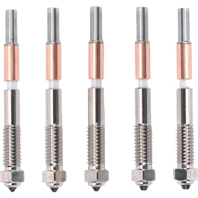 5PCS Buse Bimétallique de Remplacement pour Imprimante 3D QIDI Q2 Q2C Échange Rapide Tube de Gorge Céramique Intégré Acier Trempé
