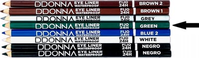D'Donna - Extra lang oogpotlood met puntenslijper - Groen / Eye Liner - Green - Waterproof - 1 stuks