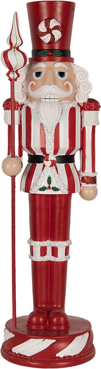 Clayre & Eef Kerstdecoratie Beeld Notenkraker 61 cm Rood Polyresin Kerstfiguren