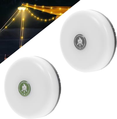Camping Lamp - Lichtsnoer - Zaklamp - 4in1 Powerbank Kampeerlamp met Lampjes Slinger voor Buiten - Campinglamp Oplaadbaar met USB - Tentlamp Verlichting - 2 Stucks
