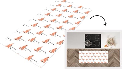 Keukenloper - Loper keuken - Patronen - Vogel - Flamingo - 120x50 cm - Keukenloper vinyl