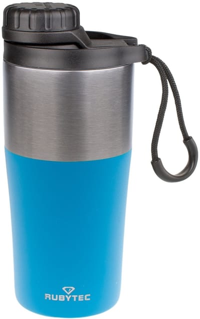 Rubytec Shira Bigshot - 350 ml - Thermosbeker - Koffiebeker To Go - Vacuüm Drinkfles - Thermosfles - Waterfles - RVS Drinkfles - Urenlang Koud of Warm Drinken - Lekvrij - BPA-vrij - Blauw