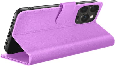 Zanae, Hoesje geschikt voor iPhone 13 Pro - Wallet Case & Magneetsluiting, Paars