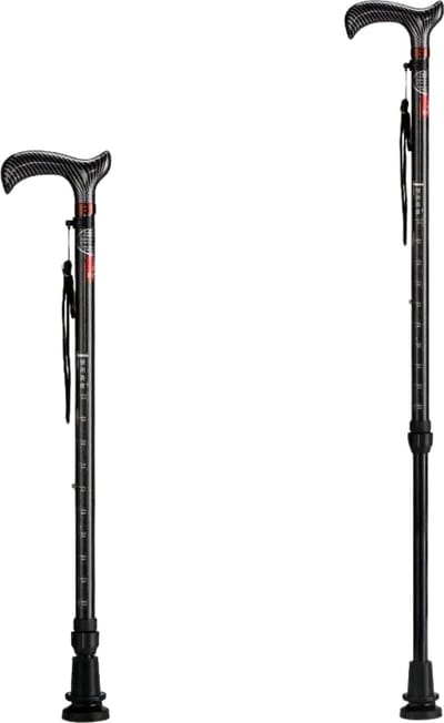 Bovista Opvouwbare Wandelstok - Inklapbare Wandelstok - Wandelstok Opvouwbaar - Wandelstokken Verstelbaar - Loopstok - Mannen - Vrouwen - Carbon Fiber