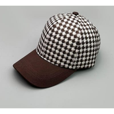 Casquette de baseball à blocs de couleurs pied-de-poule Coton Nouveau Hommes Femmes Protection solaire Carreaux Polyvalente Mode Décontracté Respirant Rue Rétro Décontracté 52-60cm gray