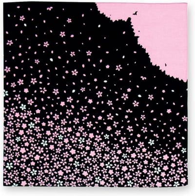 Japanse Katoenen Furoshiki Doek 50x50 cm - Bloemenpatroon