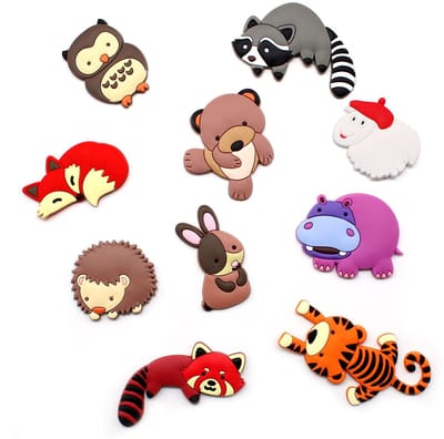 Dailygoods- Koelkastmagneten 10 Stuks - Dieren Magneten - Educatief Speelgoed - Magnetisch Voor Kinderen - Decoratie Voor Huis/Kantoor - Duurzaam PVC Rubber