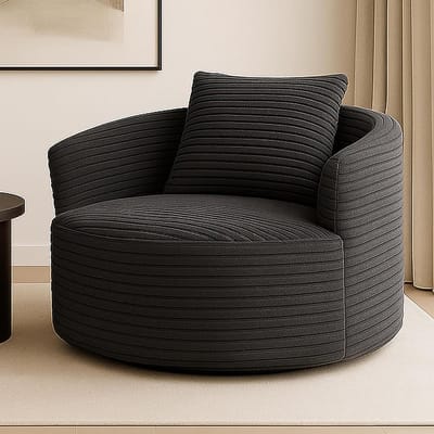 Fauteuil Corduroy - Loungestoel Relaxstoel - Ontspannen Zitten - Hoogwaardige Corduroy - 66x100x86cm - Donkergrijs
