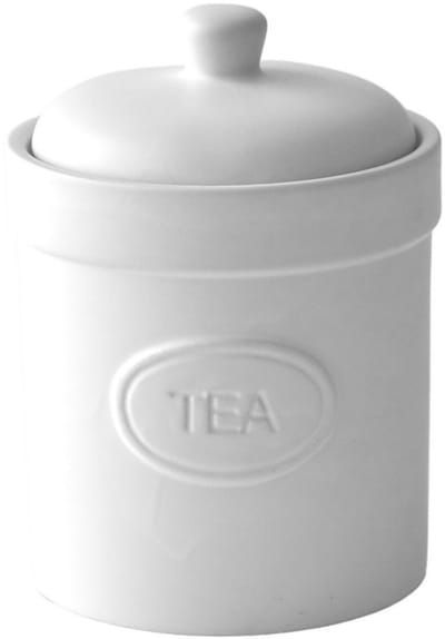 Bia collectie wit stenen matte voorraadpot voor thee 12 x 16 cm Storage jas Matte white for Tea