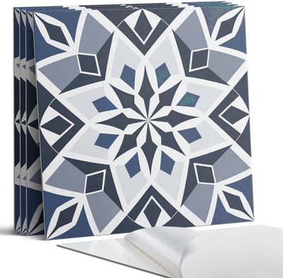 Coloray Wandpanelen Zelfklevend - Geometrisch bloemenpatroon Zelfklevende Wandpanelen - 50 cm x 50 cm - Grijs Wandpaneel PVC - 5 stuks - Mozaïeken Wandpanelen Zelfklevend - Wandbord Keuken - Wandpaneel Badkamer