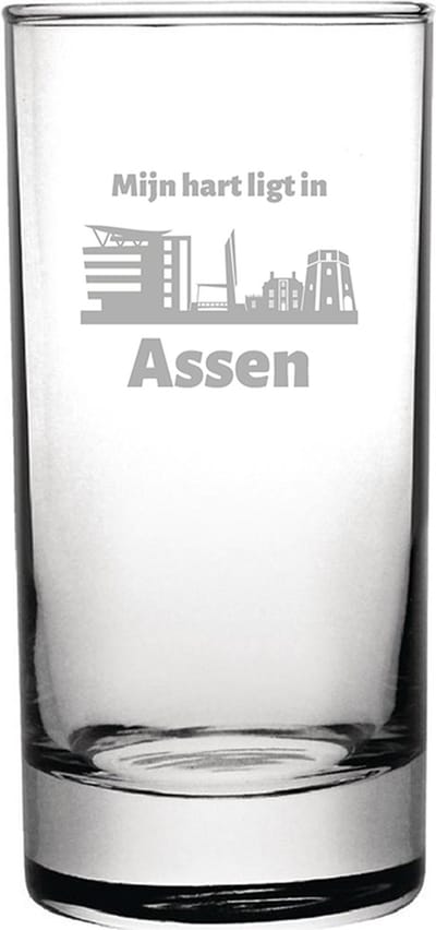 Gegraveerde longdrinkglas 28,5cl Assen