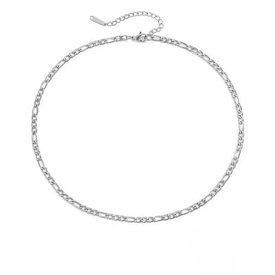 Stainless steel Figaro schakelketting - Dames - 5mm - Zilverkleurig - Waterproof - Kleurvast - Hypoallergeen - The Jewellery Salon