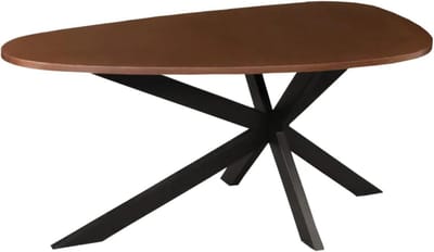 Eettafel Organisch - Eettafel Kiezelvorm - Gezellige diners - Stevig metalen onderstel - 180 cm - Bruin