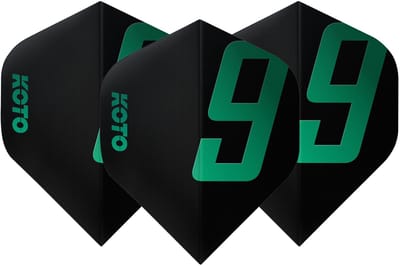 KOTO 9 Edition Metallic NO2 Black & Jade - Dart Flights