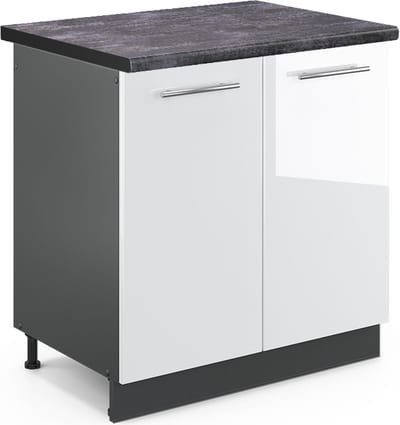 Vicco Fame-Line Wastafelkast – 80 cm, WB Antraciet Wit Hoogglans