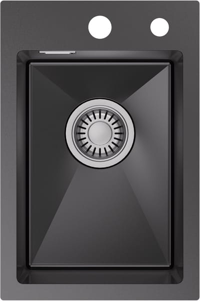 CECIPA max Spoelbak 30x45 cm - Spoelbak Keuken Antraciet - Spoelbakken Keuken - Wasbak Keuken - incl. Afvoerzeefje en Sifon