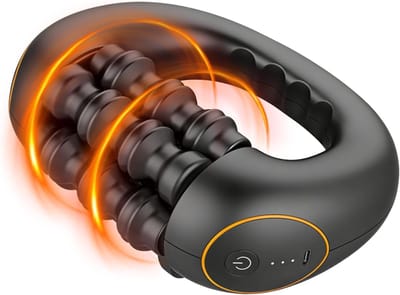 KZQ Elektrische rolmassager – Percussiemassage-apparaat – Draagbare massager – Oplaadbaar handapparaat – Verlichting voor spieren en het hele lichaam – Geschikt voor armen, benen, rug, schouders en het gehele lichaam