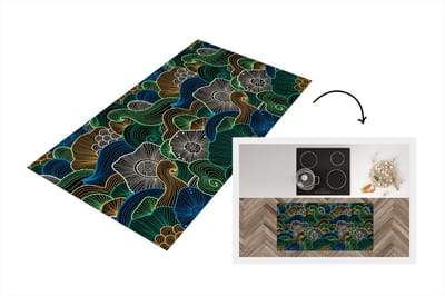 Keukenloper - Loper keuken - Patroon - Bloemen - Glow - 120x60 cm - Keukenloper vinyl
