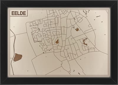 Houten stadskaart van Eelde