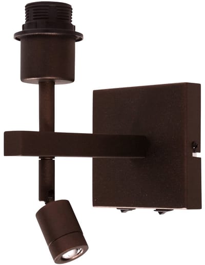 Wandlamp Stang 2995CA in cacao metaal, draaibaar en kantelbaar, Steinhauer - Trendy armatuur met leeslamp en E27 fitting voor binnengebruik