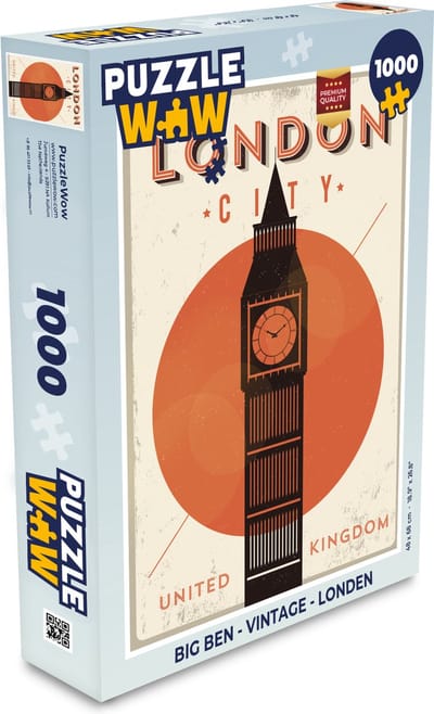 Puzzel Big Ben - Vintage - Londen - Legpuzzel - Puzzel 1000 stukjes volwassenen