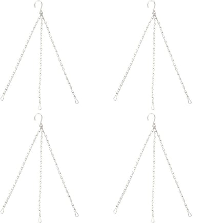 Ophangketting met Haken - Roestvrij Staal 304 - 4 Stuks - Geschikt Voor Bloempotten en Tuindecoratie