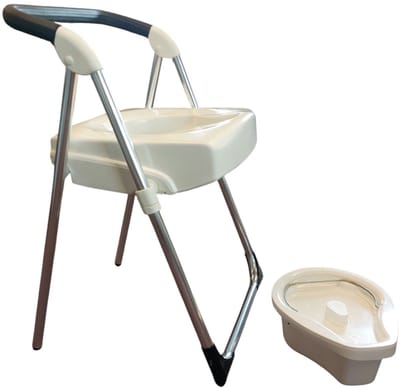 Opvouwbare Toiletstoel met Emmer – Closetstoel & Douche Stoel – Compact Inklapbaar – Lichtgewicht Postoel – Max 110 kg