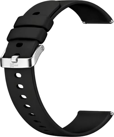 Kiraal - Premium Luxe Siliconen Horlogebandje - Siliconen - 18mm - Zwart - Smartwatch bandje - Universeel