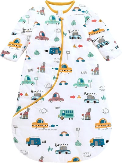 Babyslaapzak voor peuters met afneembare mouwen - Winter 3,5 TOG, 75-90 cm, extra zacht, gewatteerd, het hele jaar door