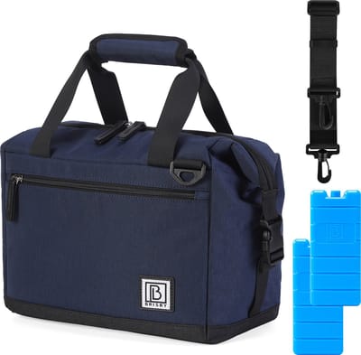 Brisby 4 Laags Geïsoleerde Koeltas - Lunchtas 12 Liter - Extra Ruimte Uitvouwbaar- Blauw