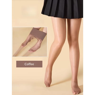 Naadloze 5D Ultra-Dunne Panty voor Dames Sexy Strakke Pasvorm Olie-Glanzend Transparante Kousen Ademend Clubwear Panty's L brown