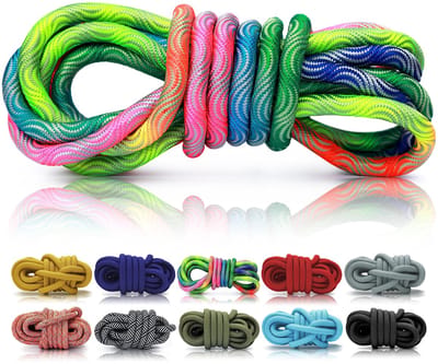 Touw 5 m 8 mm polypropyleen multifil gevlochten, wave rainbow kleurverloop, basis voor hondenlijn en halsband, knoopwerk vlechtwerk takelwerk, licht en weerbestendig