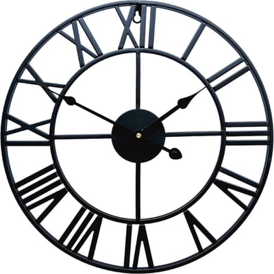 Livista® - Wandklok van Hoge Kwaliteit – Industriële Stijl – Moderne Klok – Stille Uurwerk – Diameter 40 cm – Metaal – Zwart