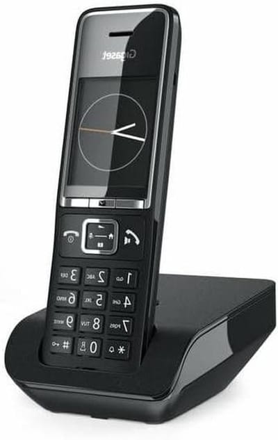Gigaset COMFORT 550 DECT draadloze telefoon, elegant design, uitstekend handsfree geluid, oproepbescherming, adresboek met 200 contacten, titanium, zwart