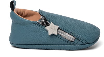 BabySteps NOX Eerste Loopschoentjes Petrol Blue– Leer – Licht & Flexibel – Antislip Zool – Voor Binnen & Buiten – Ritssluiting – Blauw – Maat 21