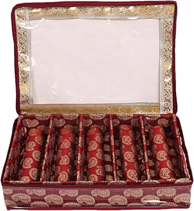 Bangle Box - Sieradendoos Armbanden - Sieraden Opbergen - Met Transparant Venster - 30x26cm - Bordeauxrood
