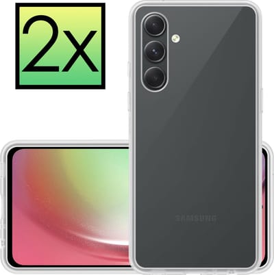 Hoesje - 2 Stuks - Geschikt voor Samsung Galaxy A54 - Sterk & Shockproof - Case Siliconen - Back Cover - Telefoon Hoes - Transparant