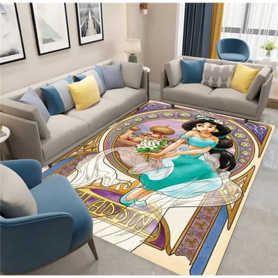 Disney Prinsessen Patroon Vloerkleed, Tapijt voor Woonkamer Slaapkamer Bank Deurmat Decoratie, Kinder Speel Anti-slip Vloermat 80*120cm