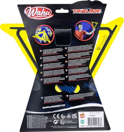 Wahu Triblade Boomerang - Geel - Lichtgewicht Boemerang - Zacht - 29cm