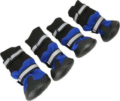 Waterdichte Hondenschoenen - Pootbeschermers Laarsjes - Bescherming Buiten - Antislip Rubber Bodem - 4 Stuks - Zwart
