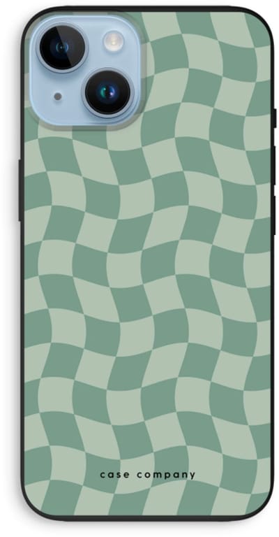 Case Company® - Hoesje geschikt voor iPhone 14 hoesje - Grid Groen - Biologisch Afbreekbaar Telefoonhoesje - Bescherming alle Kanten en Schermrand
