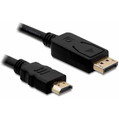 Delock 82586 DisplayPort-kabel HDMI Aansluitkabel HDMI-A-stekker, DisplayPort-stekker 1 m Zwart Verdraaid, Vergulde steekcontacten, Afgeschermd