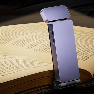 KZQ Leeslampje Paars Met Clip Oplaadbaar USB C 3 Lichtstanden Dimbaar 80 Uur voor in Bed Studie en Reizen