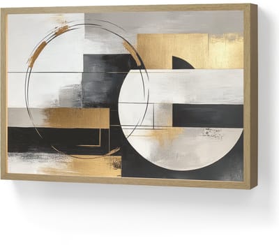 Wandlamp 60x40 cm - Oplaadbaar - Abstract - Goud - Zilver - Vormen - Aesthetic - Wandlampen binnen woonkamer - Slaapkamer lamp - Decoratieve nachtlamp - Vloerlamp draadloos