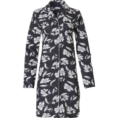 Pastunette Winter bloemen doorknoopnachthemd grijs Grijs vrouw 36