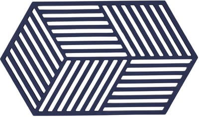 Zone Denmark Pannenonderzetter Hexagon – Onderzetters Pannen – Hittebestendig tot 250°C – Vaatwasserbestendig – Siliconen – 24 x 14 x 0,9 cm – Midnight