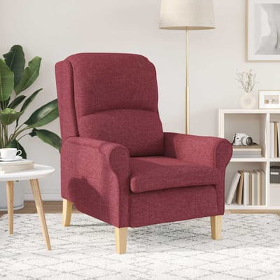 vidaXL - Fauteuil - Wijnrood - Stof