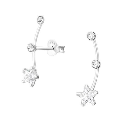 Montebello Oorbellen Carlot - 925 Zilver E-Coating - Ster - 5x12mm